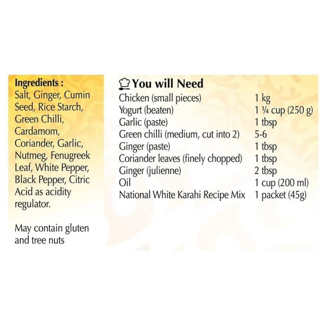 National Chicken White Karahi Masala buy online USA - 3